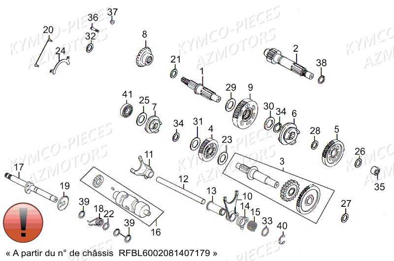 Transmission Chassis A Partir Rfbl..1407179 AZMOTORS Pièces MXU 300 4T EURO II (LA60AD/LA60FD)