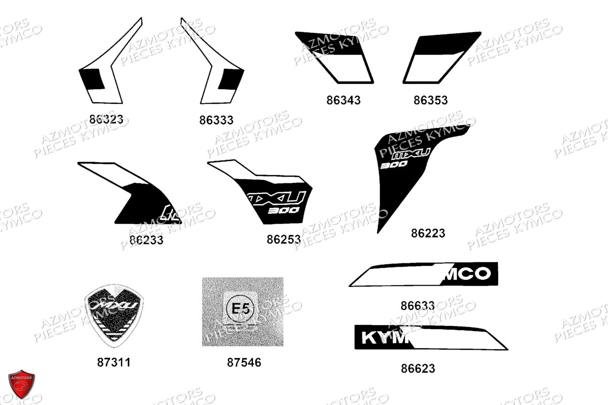 Decors KYMCO Pièces MXU 300 I T3B (XA60BD)
