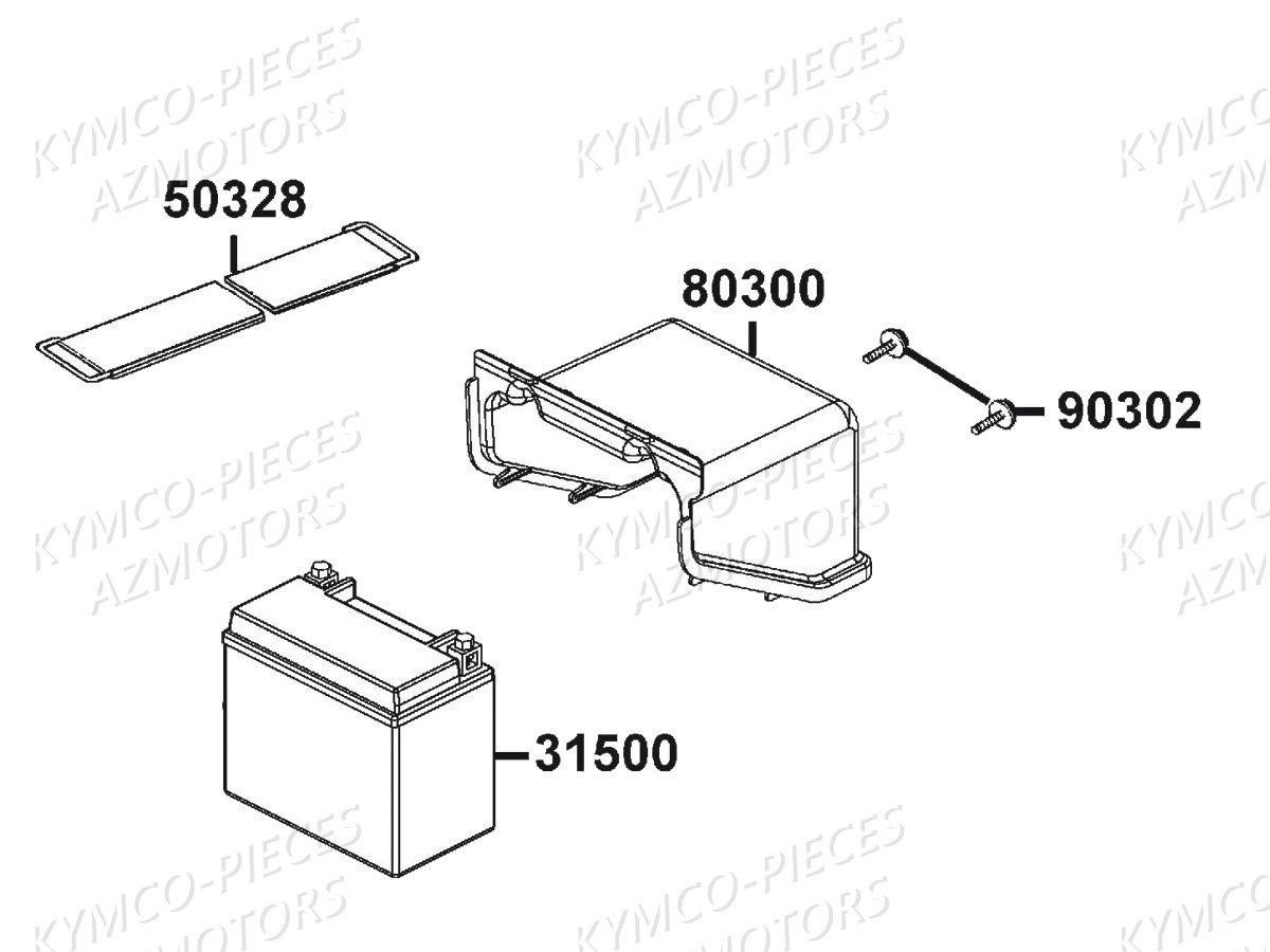 Batterie KYMCO Pieces MXU 300 US GREEN LINE 4T EURO 2 (LA60FE)