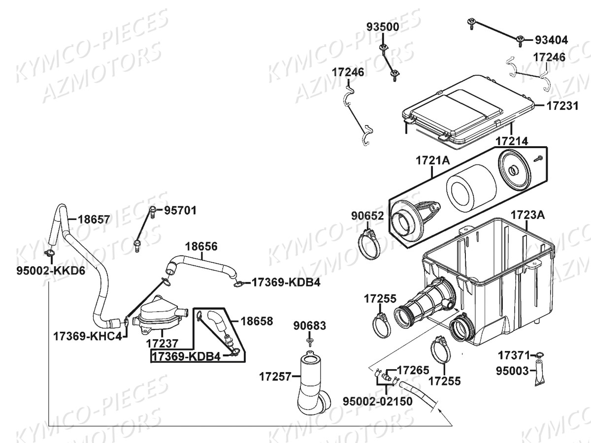 Boite A Air KYMCO Pieces MXU 300 US GREEN LINE 4T EURO 2 (LA60FE)