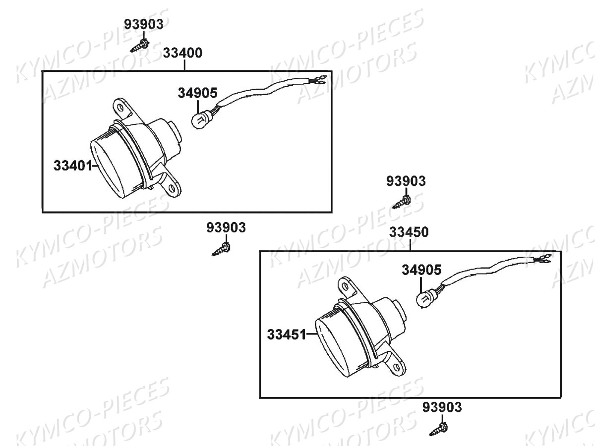 Clignotants KYMCO Pieces MXU 300 US GREEN LINE 4T EURO 2 (LA60FE)