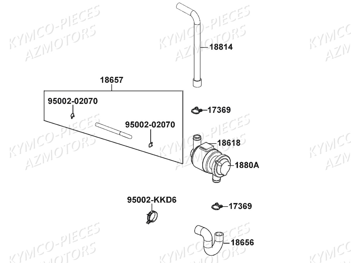 Reniflard KYMCO Pieces MXU 300 US GREEN LINE 4T EURO 2 (LA60FE)