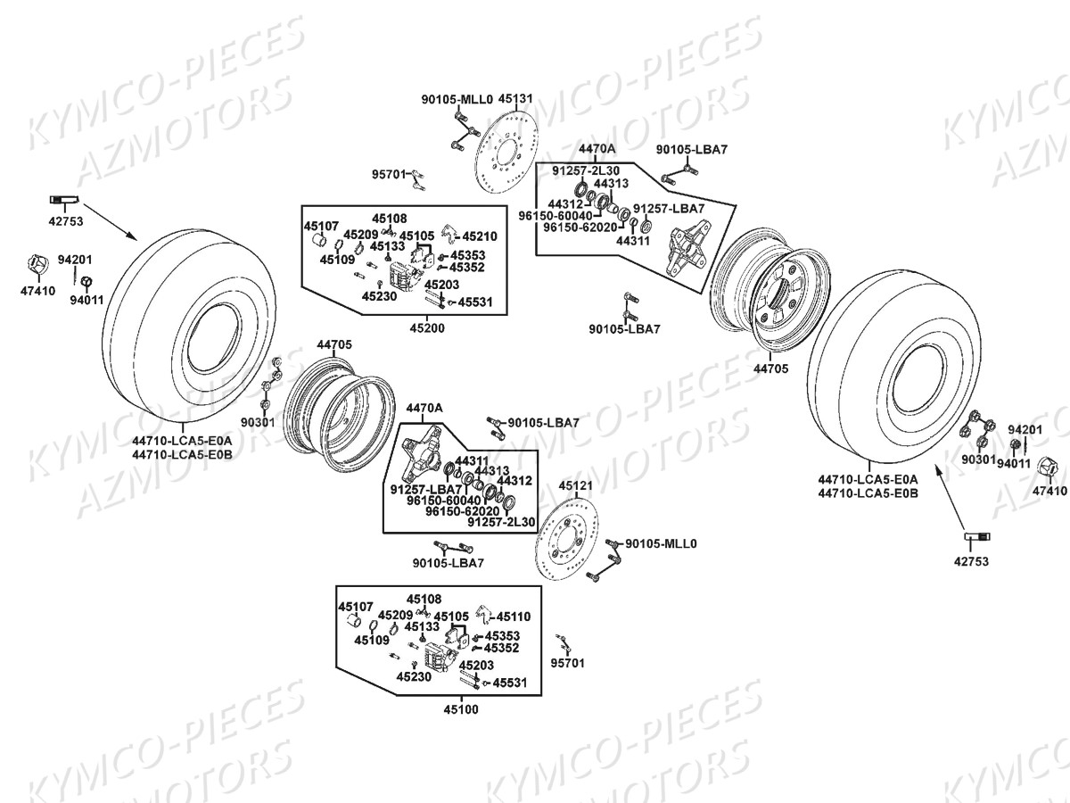 ROUES-AVANT pour MXU 300 GREEN LINE