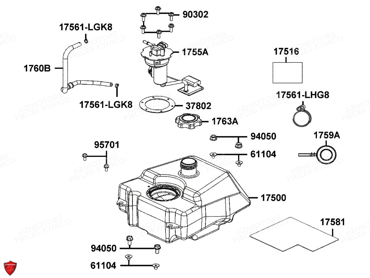 RESERVOIR A CARBURANT pour MXU 300 I T3B