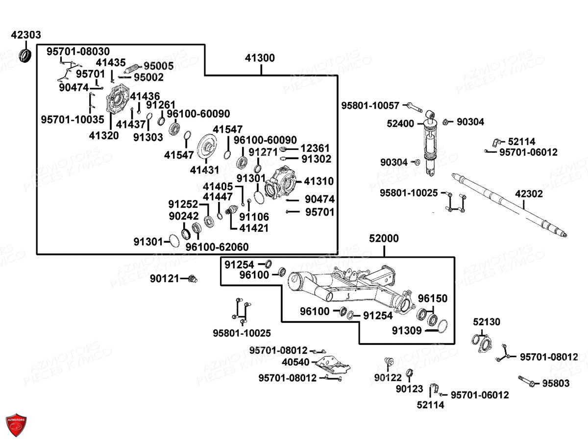 SUSPENSION ARRIERE pour MXU 300 I T3B