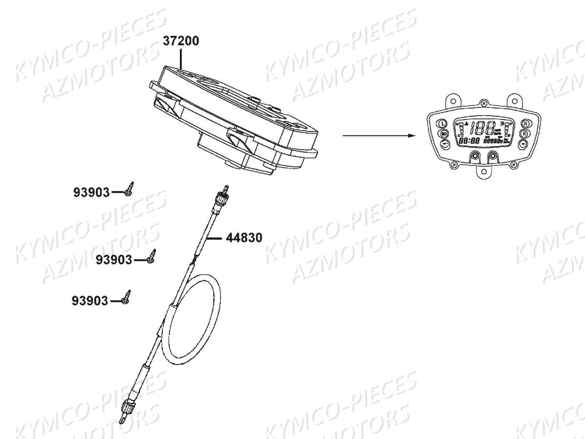 Compteur De Vitesse KYMCO Pieces MXU 300 US 4T EURO 2 (LA60GD)