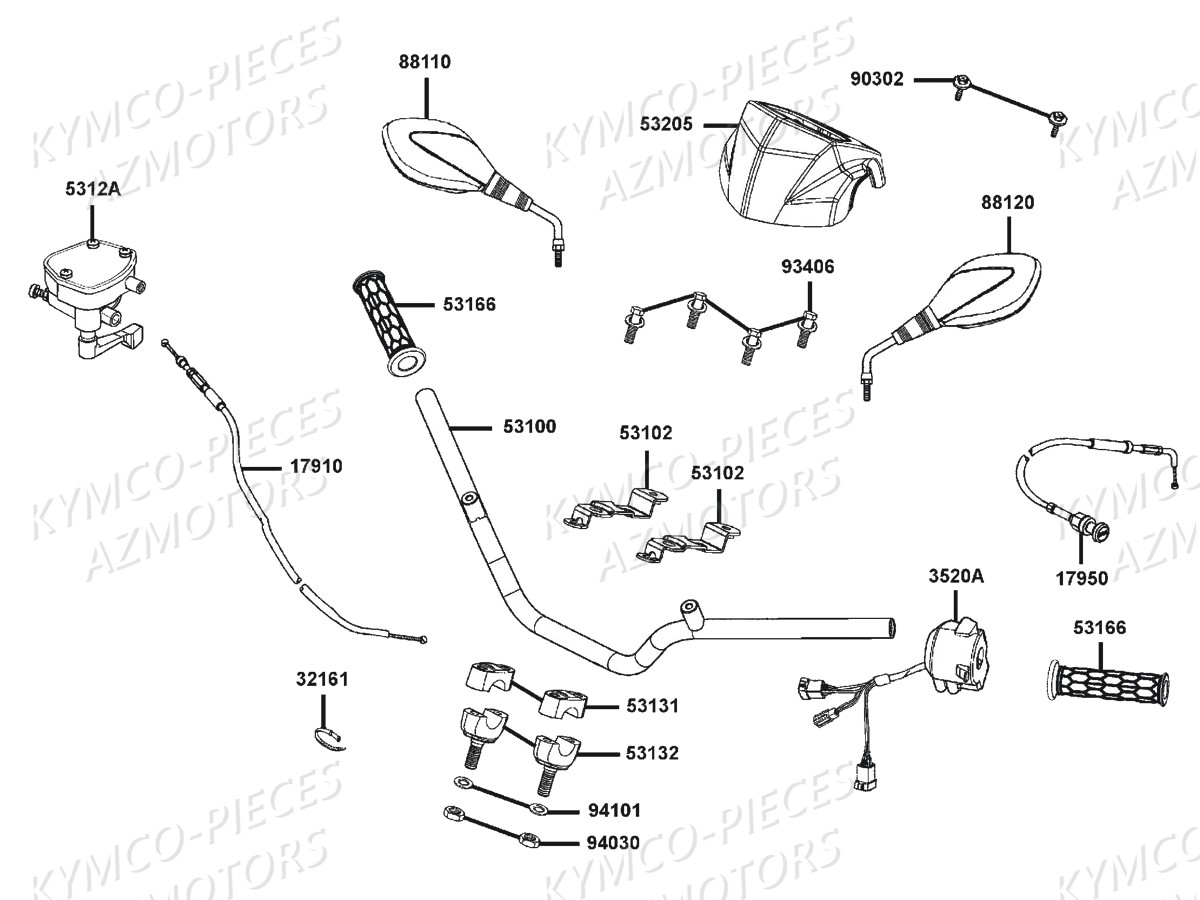 GUIDON-RETROVISEURS pour MXU 300 US