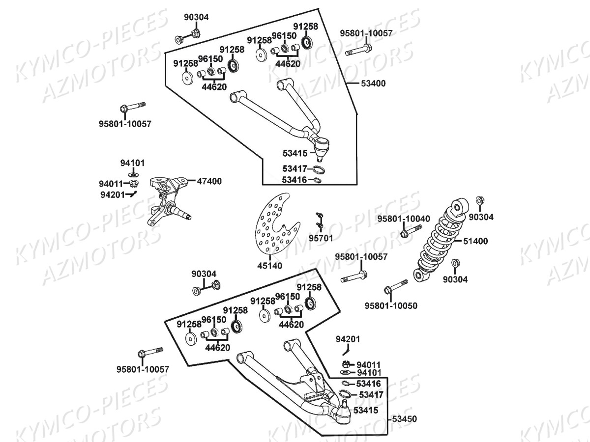 SUSPENSION-AVANT-DROITE pour MXU 300 US