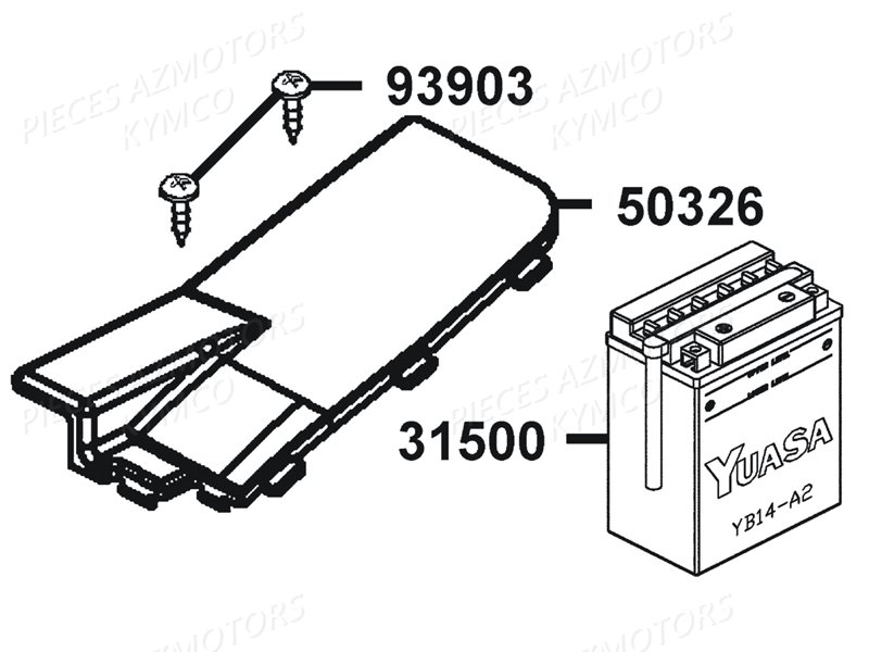 Batterie KYMCO Pièces MXU 400 IRS GREEN LINE 4T EURO 2 (LA70BG)