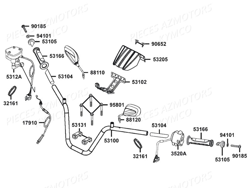 GUIDON-RETROVISEURS pour MXU 400 GREEN LINE