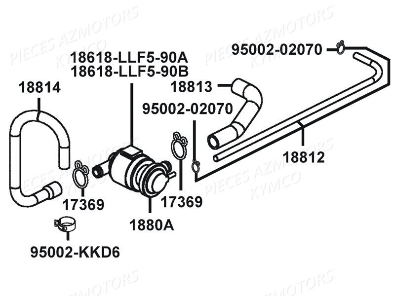 Reniflard KYMCO Pièces MXU 400 IRS GREEN LINE 4T EURO 2 (LA70BG)