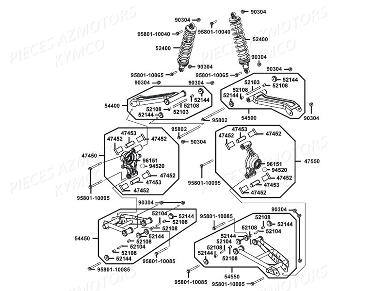 SUSPENSION-ARRIERE pour MXU 400 GREEN LINE