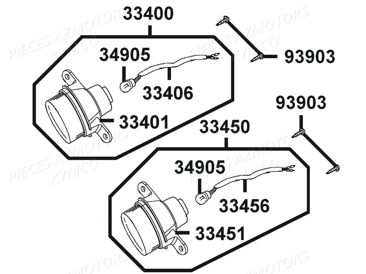 Clignotants KYMCO Pièces Kymco MXU 465I IRS 4T EURO2 (LA90AG/LC90AK)