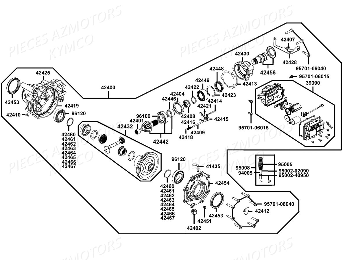 Differentiel Avant KYMCO Pièces Kymco MXU 465I IRS 4T EURO2 (LA90AG/LC90AK)