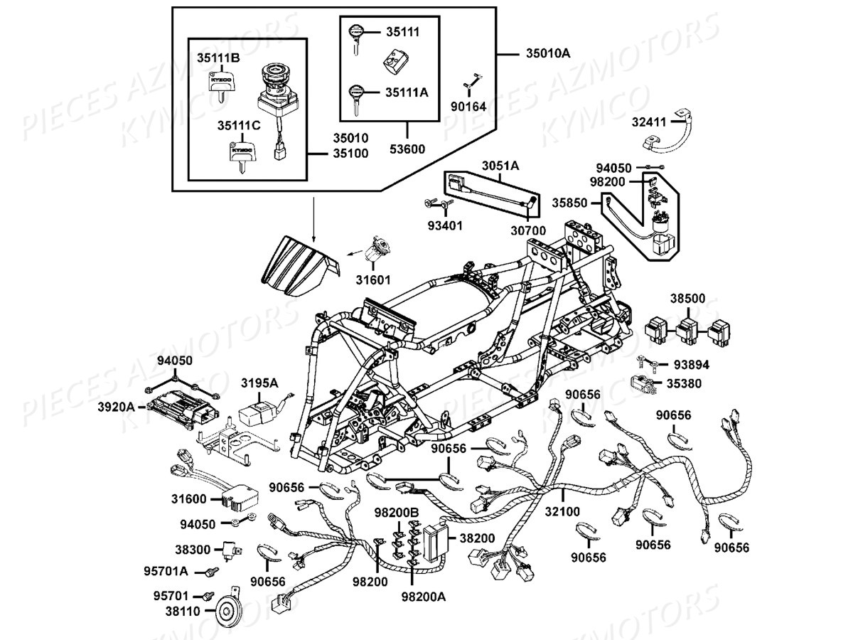 Equipement Electrique KYMCO Pièces Kymco MXU 465I IRS 4T EURO2 (LA90AG/LC90AK)