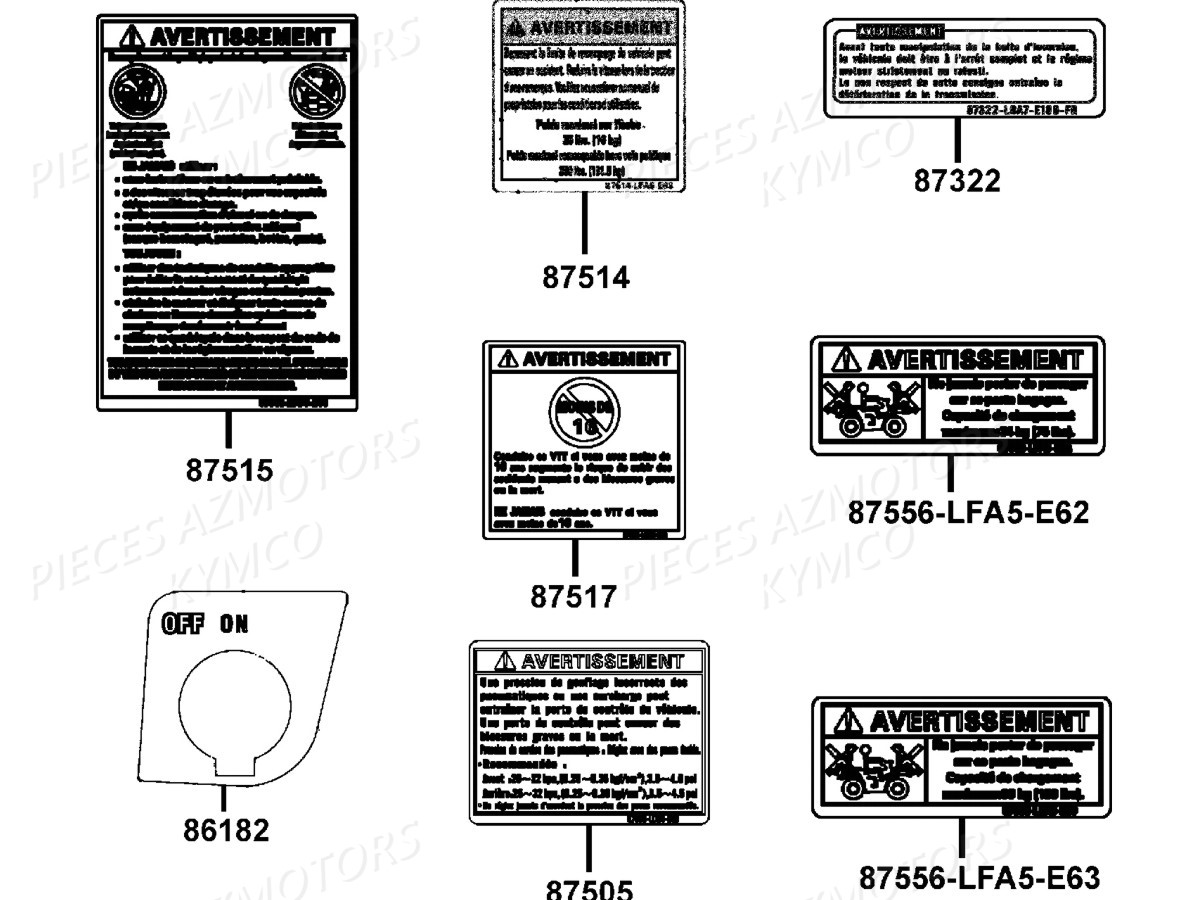 LABEL DE SECURITE KYMCO MXU 465I IRS EURO2