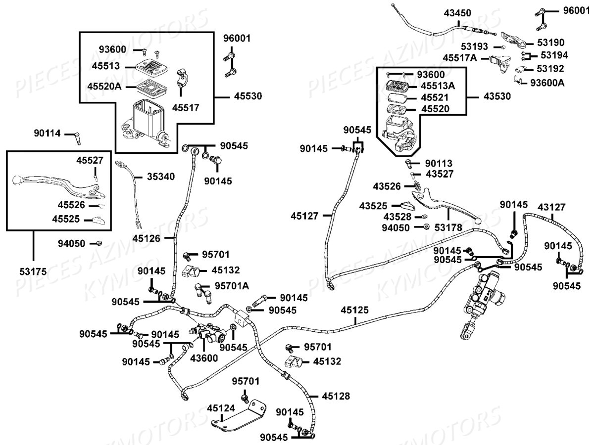 Systeme De Freins KYMCO Pièces Kymco MXU 465I IRS 4T EURO2 (LA90AG/LC90AK)
