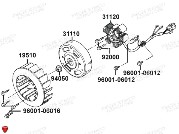 Allumage KYMCO Pièces MXU_50 2T EURO 2 (LB10AE)