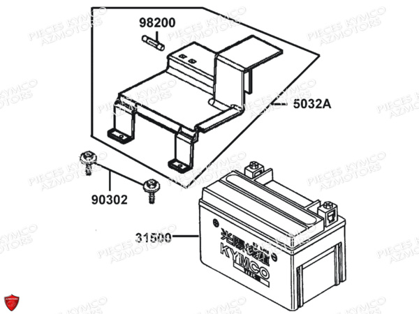 BATTERIE YTX9-BS YUASA (ORIGINE) KYMCO pour BATTERIE de MXU 50