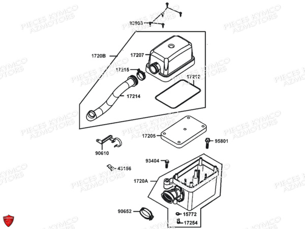 BOITE_A_AIR KYMCO Pieces Origine MXU_50 2T EURO 2 (CHASSIS RFBA1)