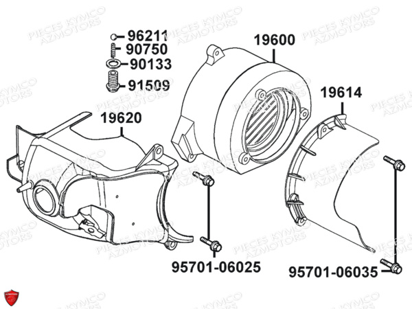 Carter De Refroidissement KYMCO Pièces MXU_50 2T EURO 2 (LB10AE)