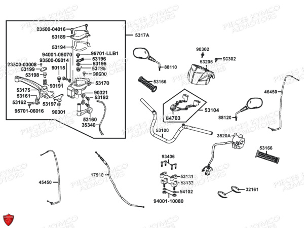 GUIDON RETROVISEURS pour MXU 50