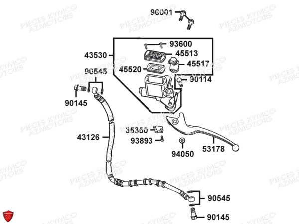 Maitre Cylindre Arriere KYMCO Pièces MXU_50 2T EURO 2 (LB10AE)