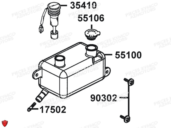 Reservoir D Huile KYMCO Pièces MXU_50 2T EURO 2 (LB10AE)