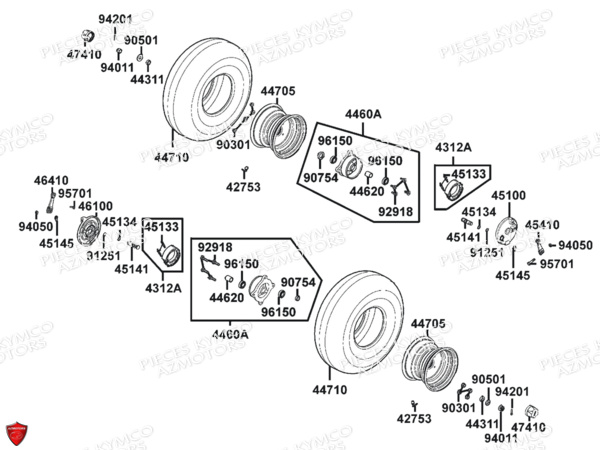 PNEU AVANT KENDA PATHFINDER K530F 21/7-10 (25F)  KYMCO pour ROUES AVANT de MXU 50