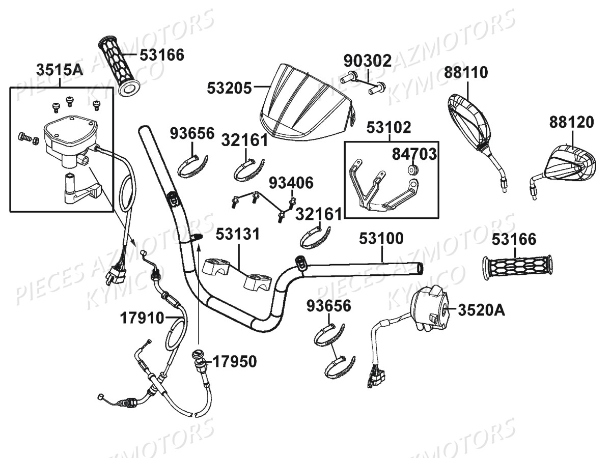 GUIDON-RETROVISEURS pour MXU 500