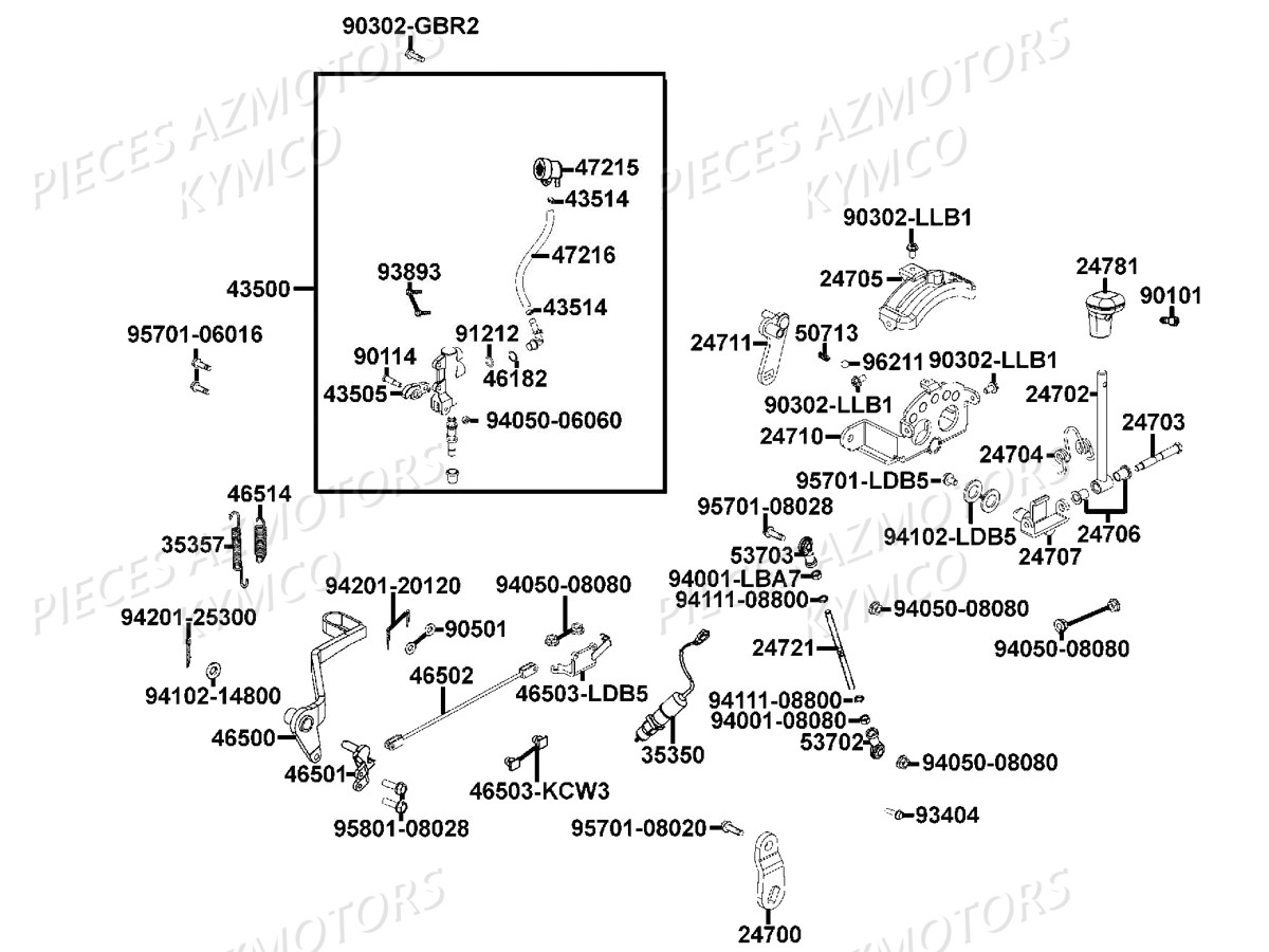 MAITRE-CYLINDRE-ARRIERE-SELECTION KYMCO Pièces Quad Kymco MXU 500 2x4 4x4