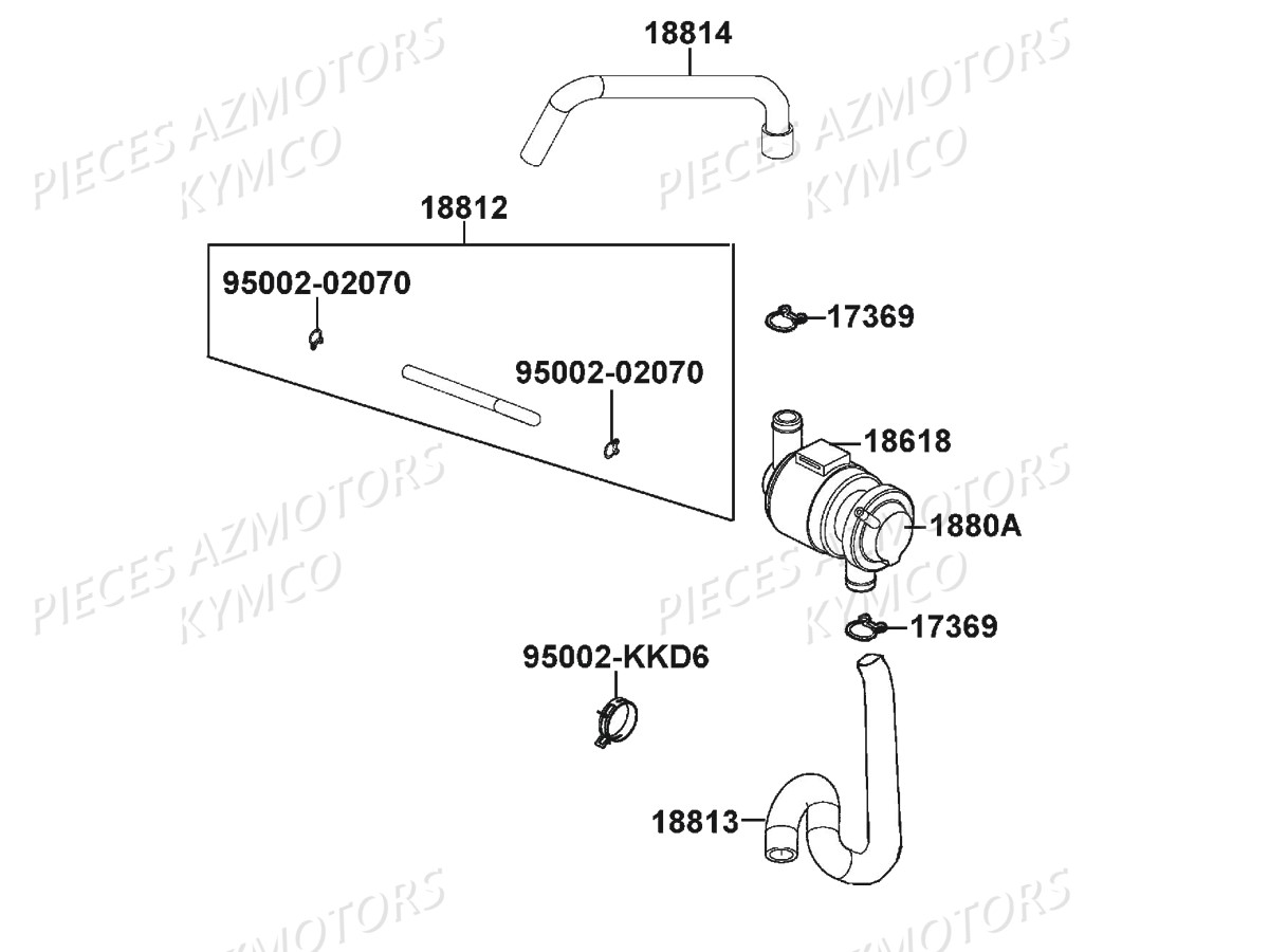 Reniflard KYMCO Pièces MXU 500 CARBU 2X4/4X4 4T EURO2 (LAA0AE/LAA0BE)