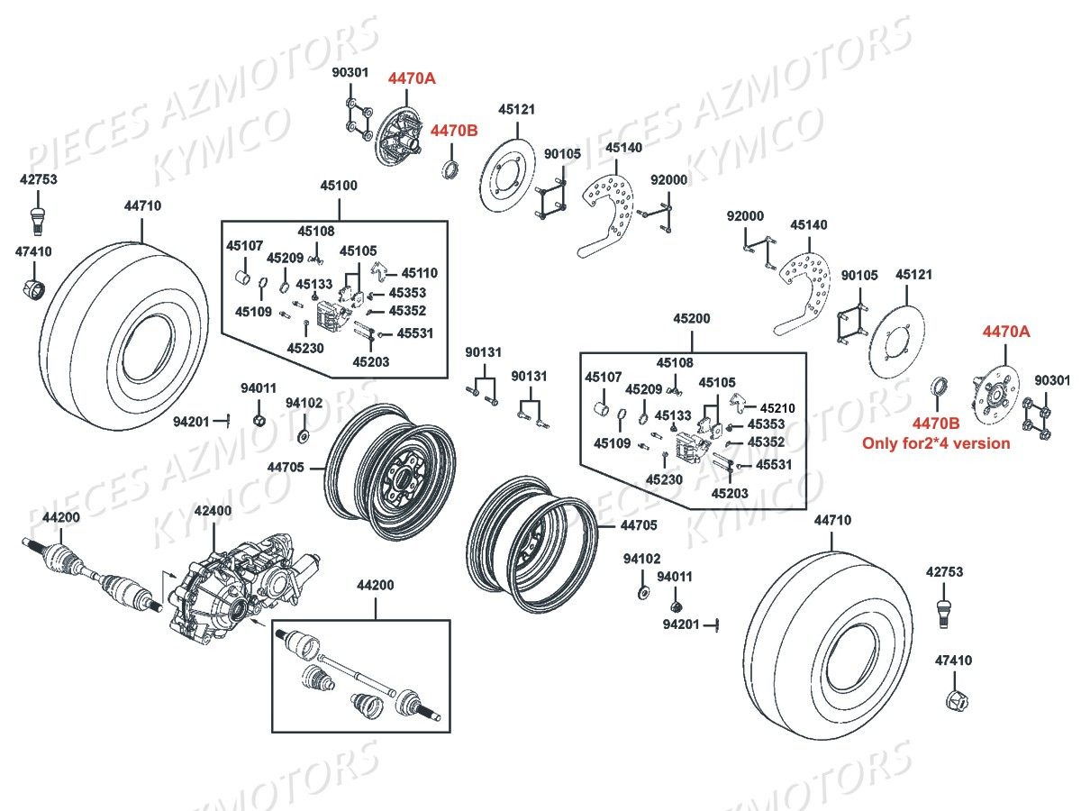 PNEU AVANT MAXXIS M915 25/8-12 (38J) KYMCO pour ROUES-AVANT de MXU 500