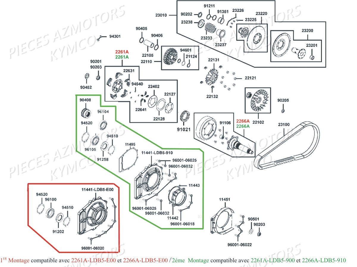 VARIATEUR-EMBRAYAGE pour MXU 500