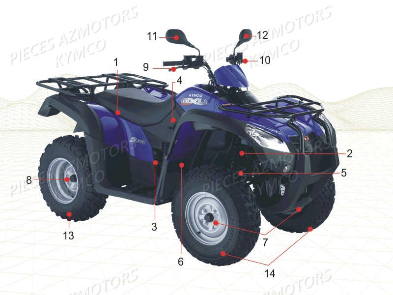 1 Consommables KYMCO Pièces Quad Kymco MXU 500i IRS 4X4 INJECTION