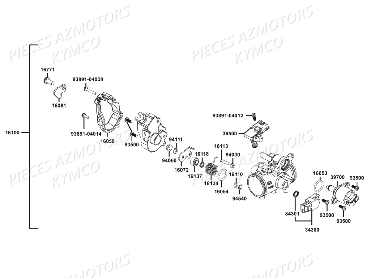 Carburation Mxu 500i Irs AZMOTORS Pièces Kymco MXU 500I IRS 4T EURO 2 (LDA0AD/LDA0AE)