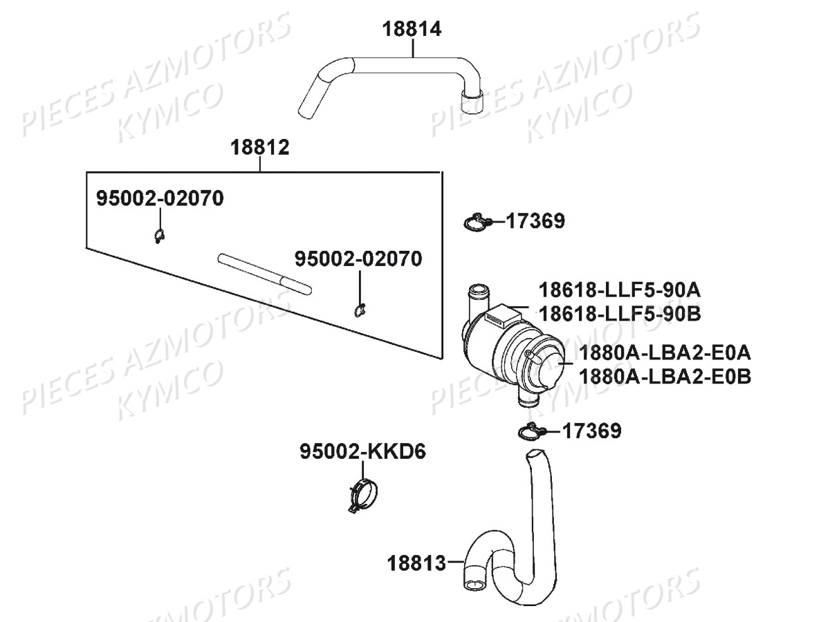 Reniflard Mxu 500i Irs KYMCO Pièces Kymco MXU 500I IRS 4T EURO 2 (LDA0AD/LDA0AE)