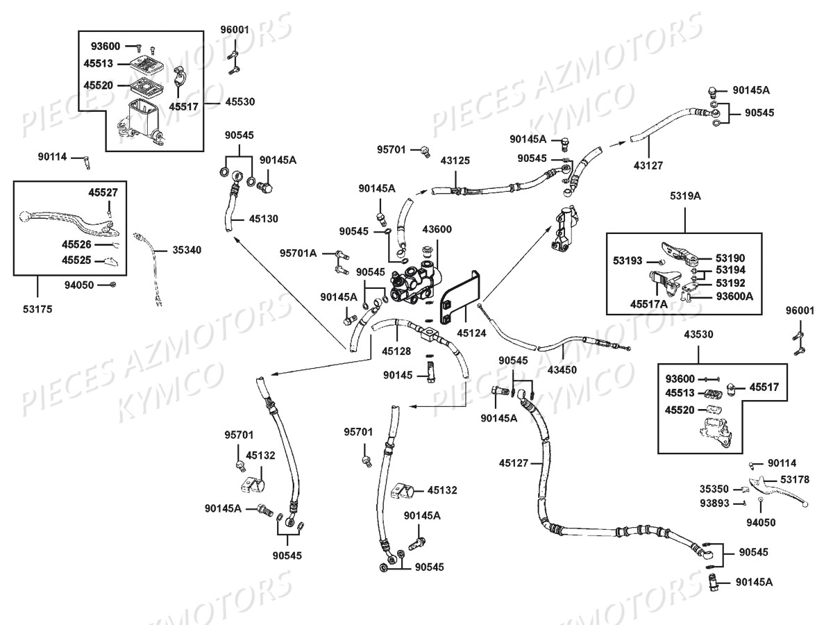 Systeme De Freins Mxu 500i Irs KYMCO Pièces Kymco MXU 500I IRS 4T EURO 2 (LDA0AD/LDA0AE)