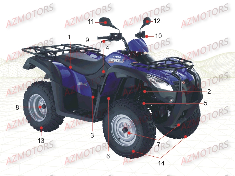 PNEU AVANT MAXXIS BIG HORN M918 26/8-14 (44N) KYMCO pour 1.CONSOMMABLES de MXU 500 DX IRS