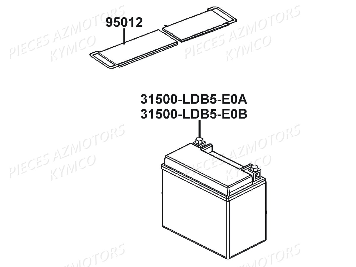 Batterie KYMCO Pièces Quad MXU 500I DX IRS 4T EURO2 (LDA0BE)