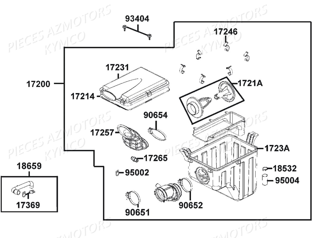 Boite A Air KYMCO Pièces Quad MXU 500I DX IRS 4T EURO2 (LDA0BE)