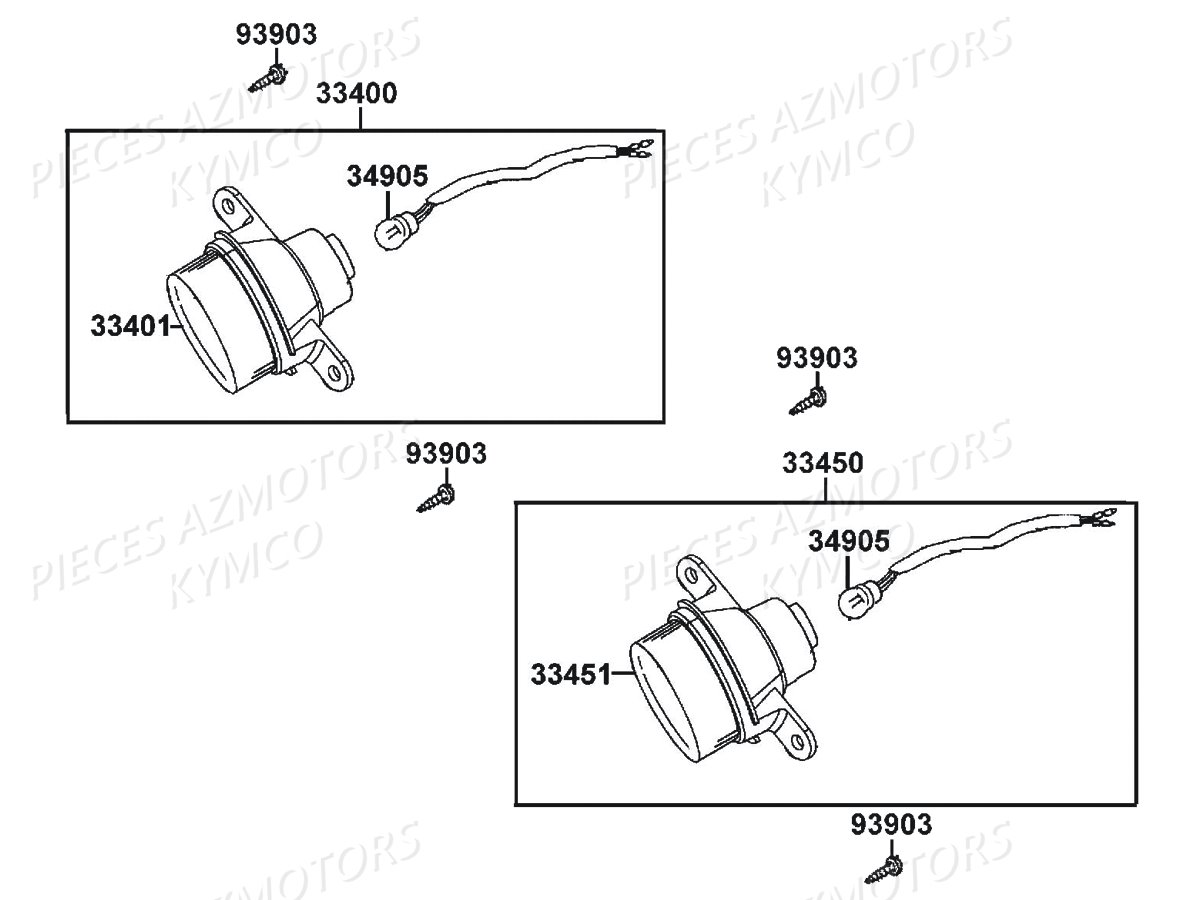 Clignotants KYMCO Pièces Quad MXU 500I DX IRS 4T EURO2 (LDA0BE)
