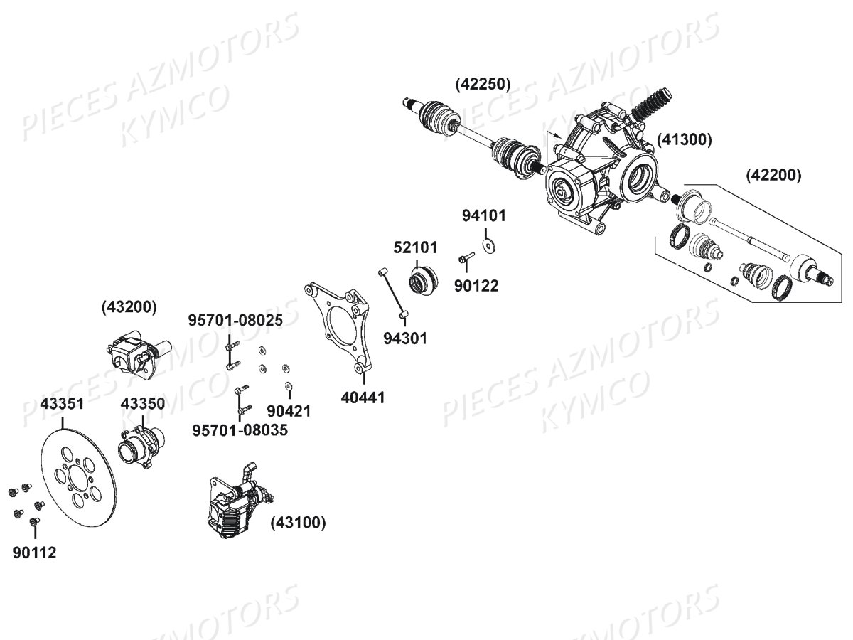 Disque De Frein Arriere KYMCO Pièces Quad MXU 500I DX IRS 4T EURO2 (LDA0BE)
