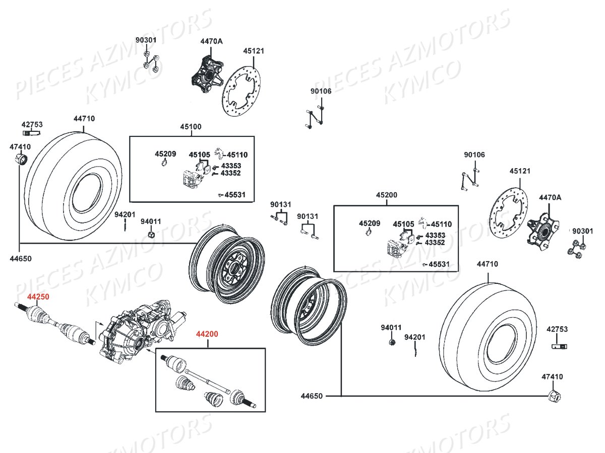 ROUES AVANT KYMCO MXU 500 DX IRS