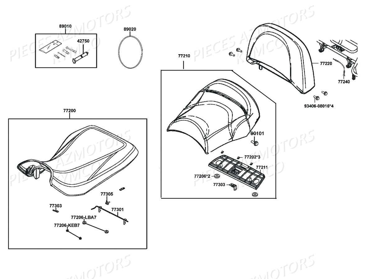 Selle KYMCO Pièces Quad MXU 500I DX IRS 4T EURO2 (LDA0BE)