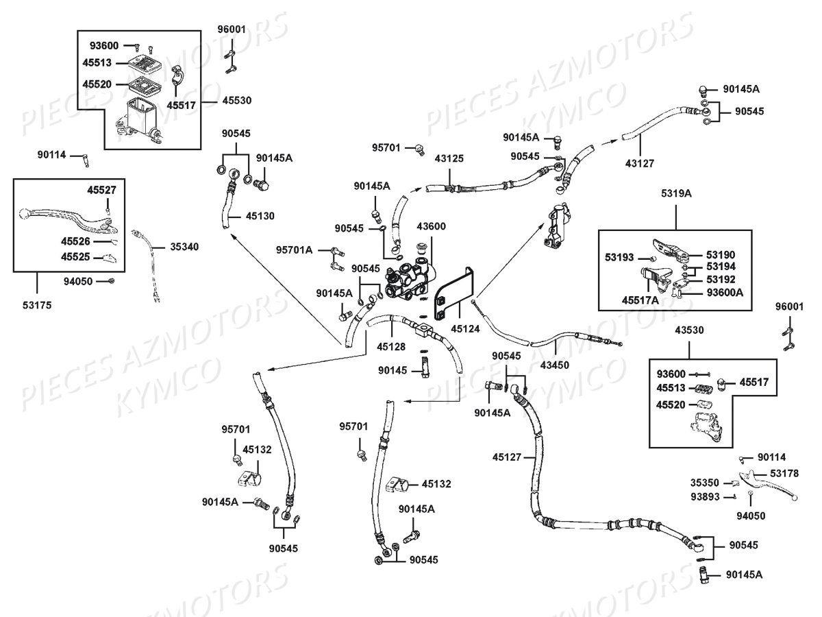 SYSTEME_DE_FREINS KYMCO Pièces Quad MXU 500I DX IRS 4T EURO2 (LDA0BE)