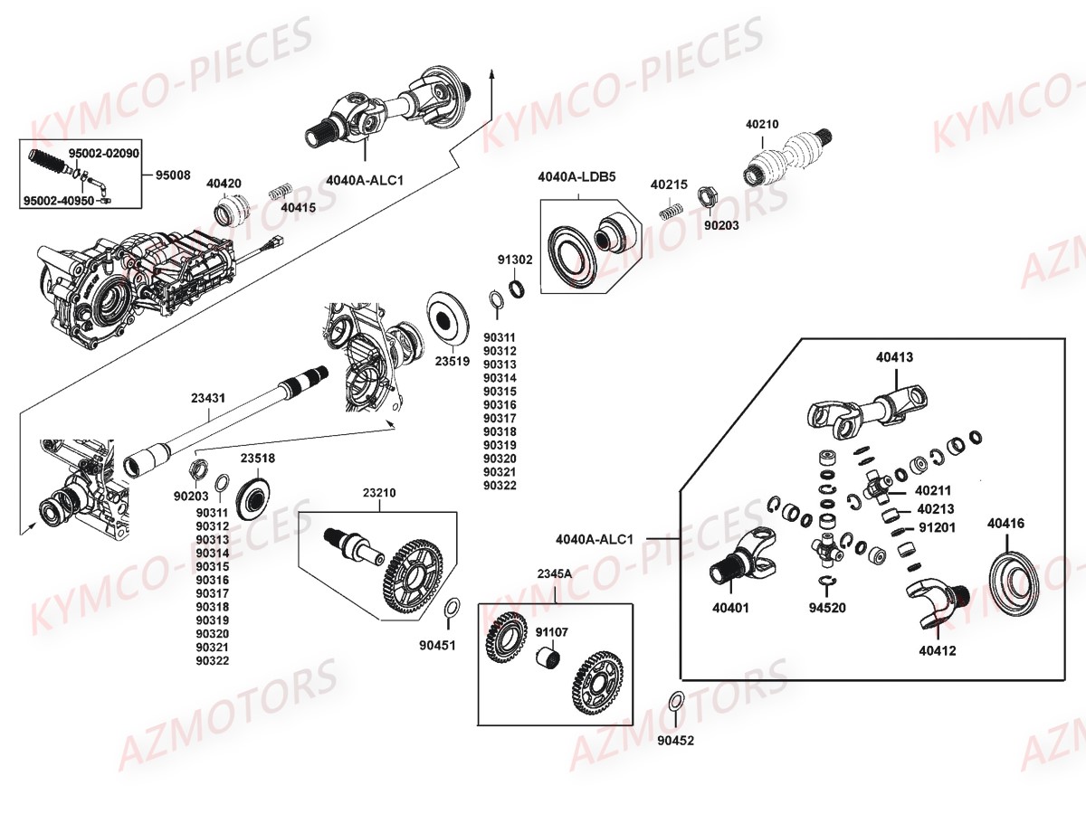 Arbre De Reduction KYMCO Pièces MXU 550I IRS 4T EURO4 (LEA0EF)