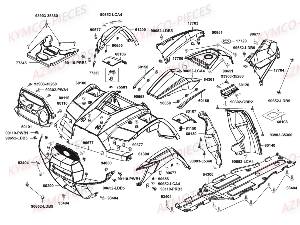 Carenages Avant KYMCO Pièces MXU 550I IRS 4T EURO4 (LEA0EF)