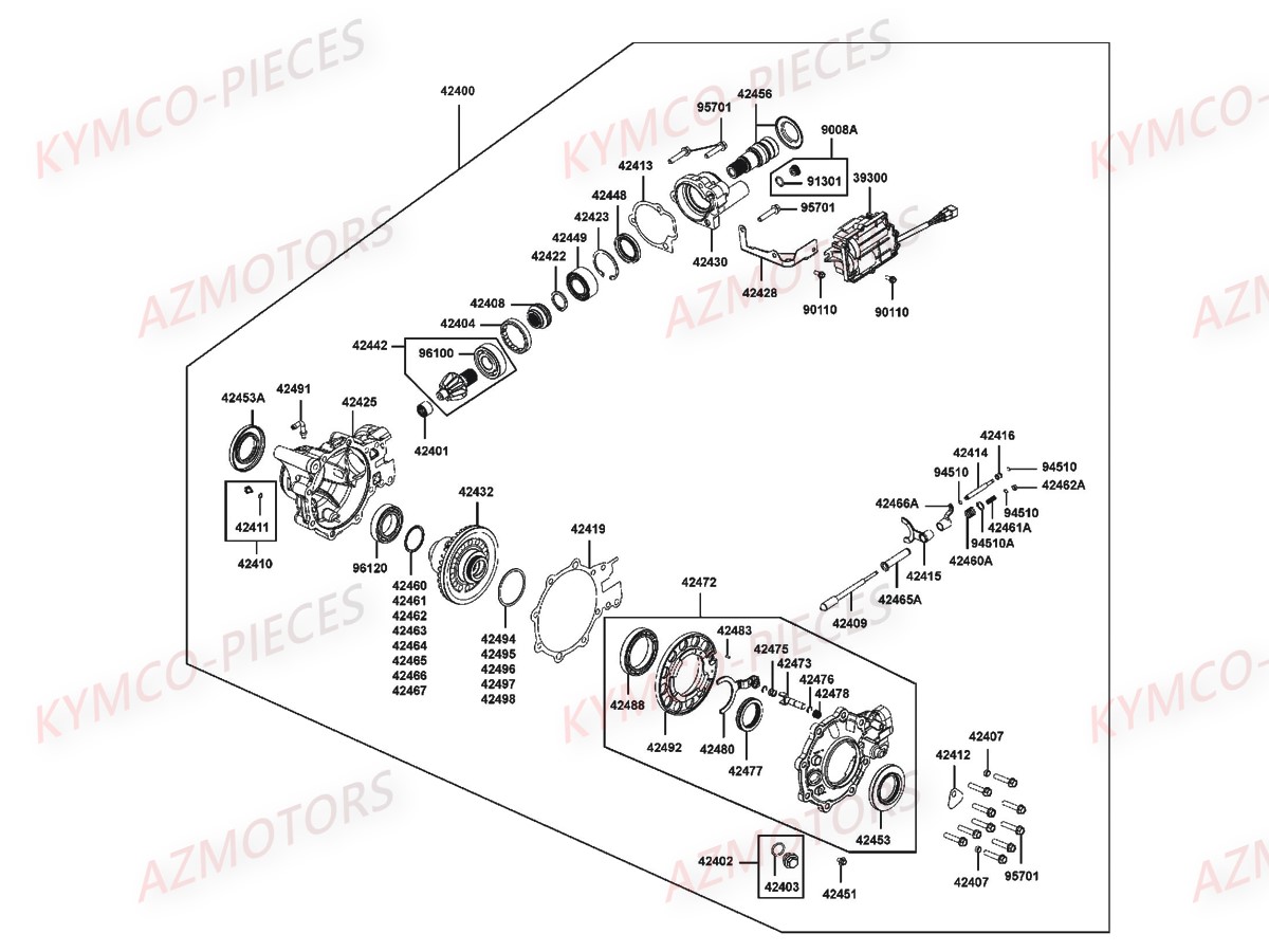 DIFFERENTIEL AVANT KYMCO MXU 550I E4