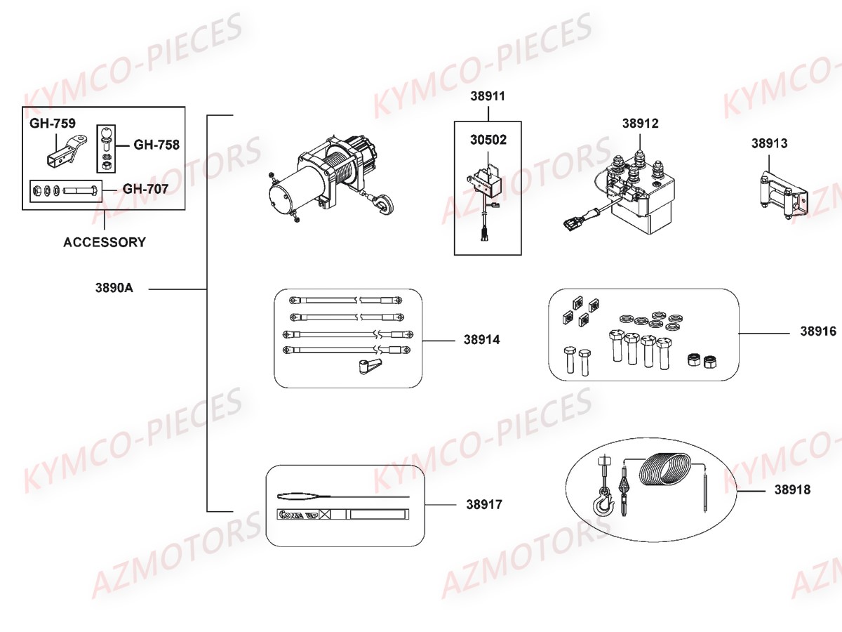 Equipement Accessoires KYMCO Pièces MXU 550I IRS 4T EURO4 (LEA0EF)